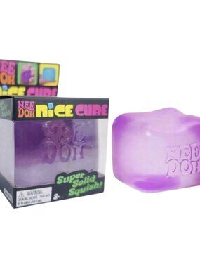 Nee Doh Nice Cube Super Solid Squish - Purple Cube